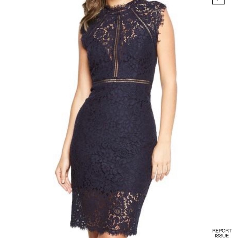 Bardot Lace Sheath Dress Size SM, Navy, BRAND NEW